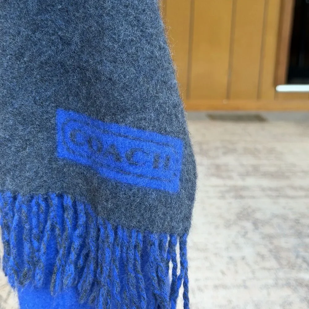 Coach Men's Scarf Cashmere Signature Logo Two Tone Fringe 84080, $198